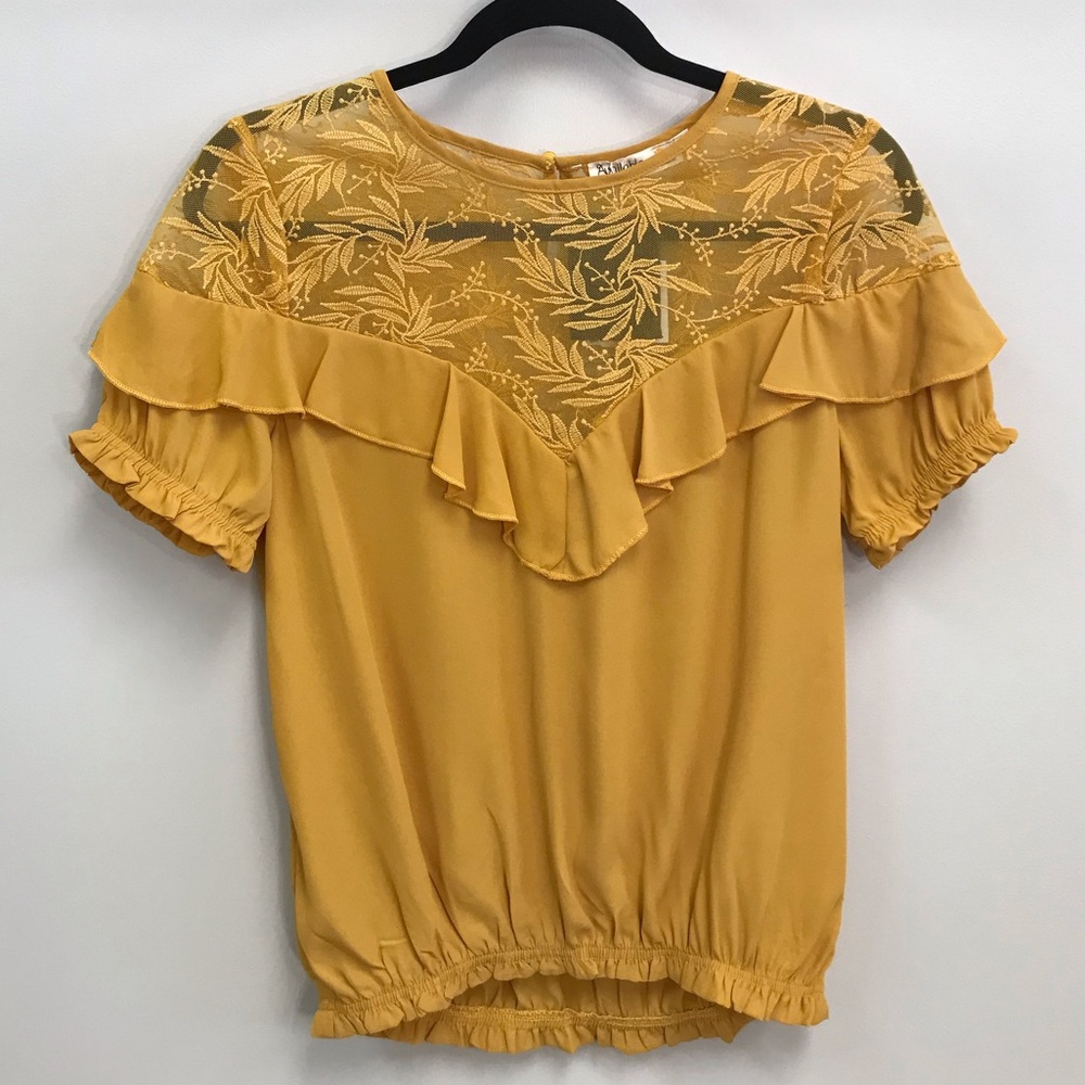 Mustard lace blouse